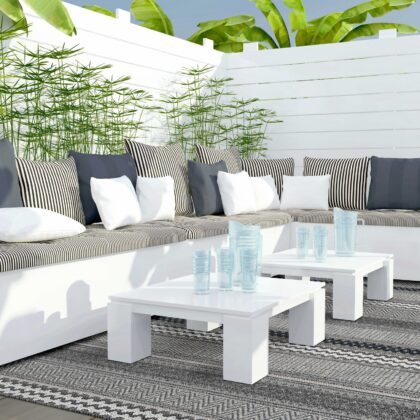 7' X 9' Taupe Geometric Pattern Indoor Outdoor Area Rug