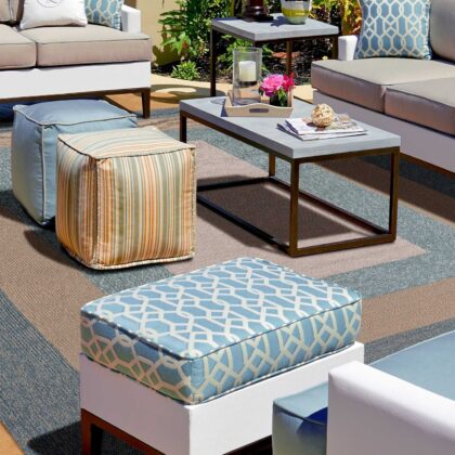 3' X 5' Blue and Beige Handmade Indoor Outdoor Area Rug