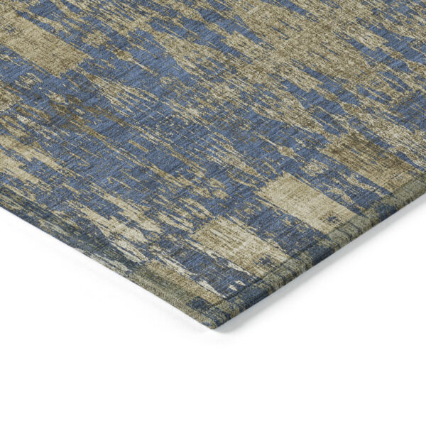 9' X 12' Blue Taupe And Beige Moroccan Washable Indoor Outdoor Area Rug