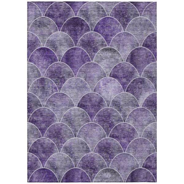 9' X 12' Purple Lilac And Lavender Abstract Washable Indoor Outdoor Area Rug
