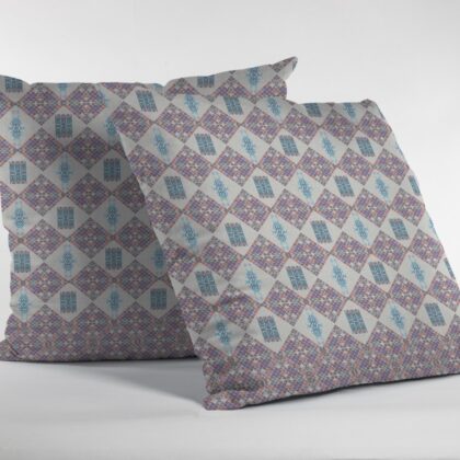 16" Pink Lattice Zippered Suede Throw Pillow
