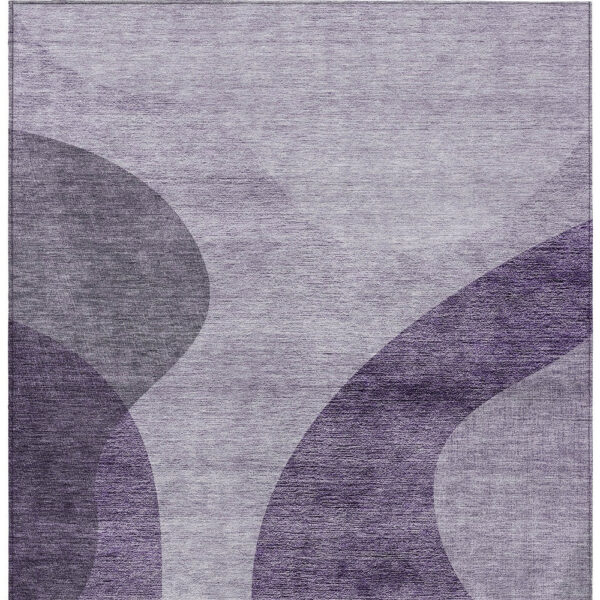 3' X 5' Purple Lavender And Eggplant Abstract Washable Indoor Outdoor Area Rug