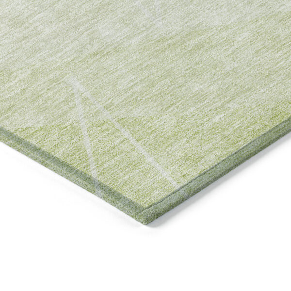 5' X 8' Green Mint Green And Ivory Geometric Washable Indoor Outdoor Area Rug