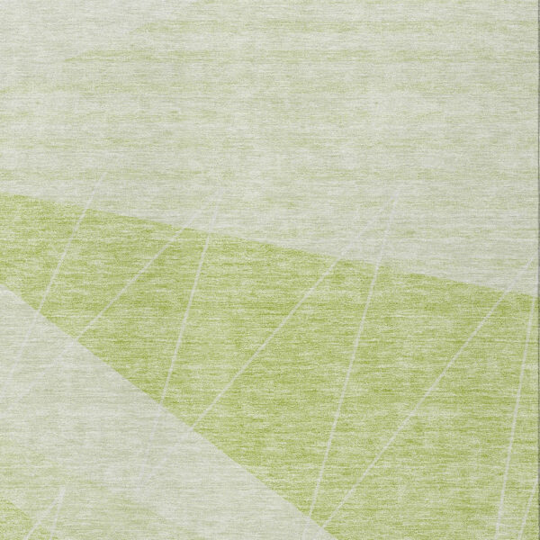5' X 8' Green Mint Green And Ivory Geometric Washable Indoor Outdoor Area Rug