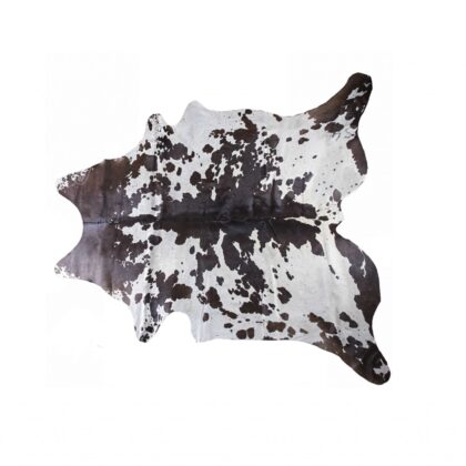 72" X 84" White And Chocolate Cowhide  Rug