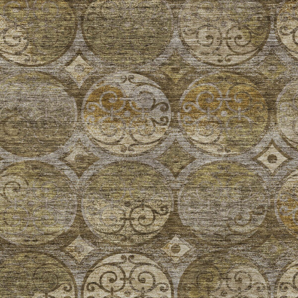 8' X 10' Brown Taupe And Gray Trellis Washable Indoor Outdoor Area Rug