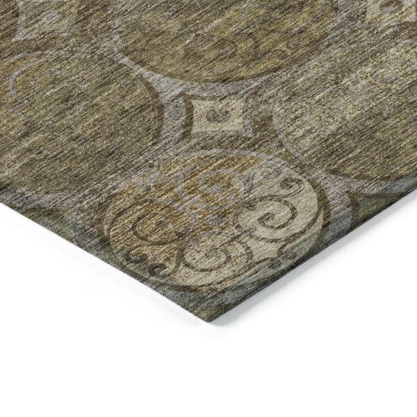 8' X 10' Brown Taupe And Gray Trellis Washable Indoor Outdoor Area Rug