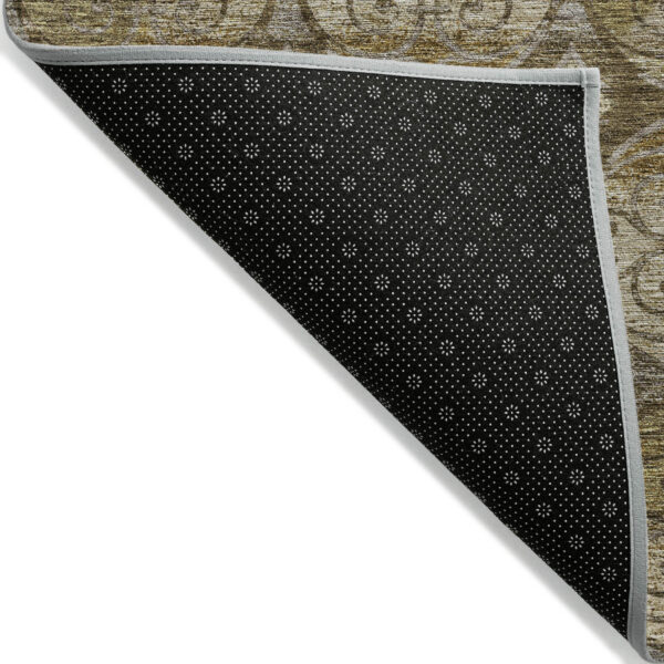 8' X 10' Brown Taupe And Gray Trellis Washable Indoor Outdoor Area Rug