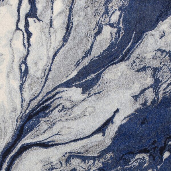3'X5' Blue Machine Woven Abstract Watercolor Indoor Area Rug
