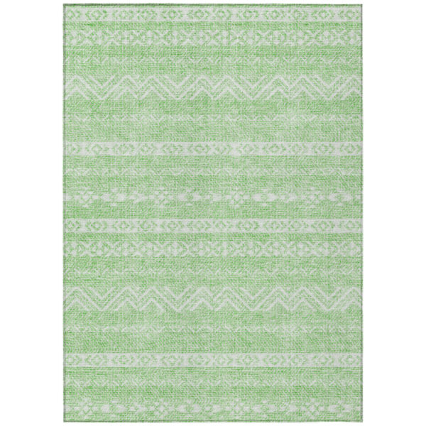 8' X 10' Lime Green And Green Southwestern Washable Indoor Outdoor Area Rug