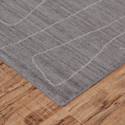 5' X 8' Gray And Ivory Abstract Hand Woven Area Rug