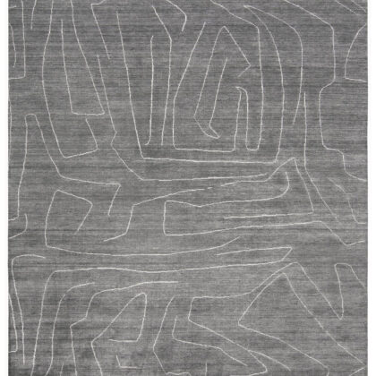 5' X 8' Gray And Ivory Abstract Hand Woven Area Rug