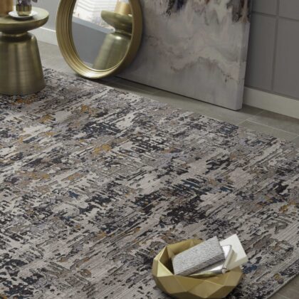 90 X 114 Ivory  Polyester Rug