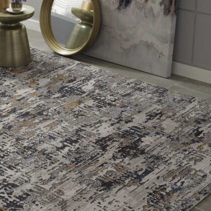 90 X 114 Ivory  Polyester Rug