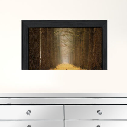 Yellow Path Black Framed Print Wall Art