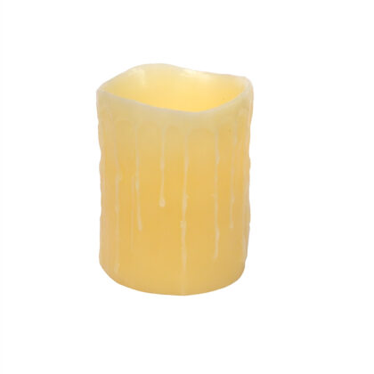 Set of Three Yellow Flameless Pillar Candle