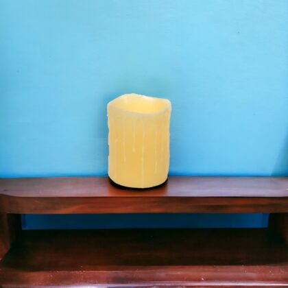 Set of Three Yellow Flameless Pillar Candle