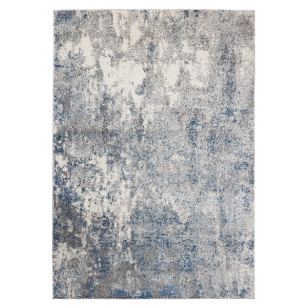 5' x 8' Blue and Gray Abstract Power Loom Area Rug