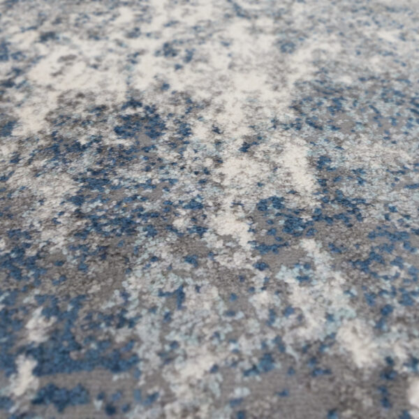 5' x 8' Blue and Gray Abstract Power Loom Area Rug