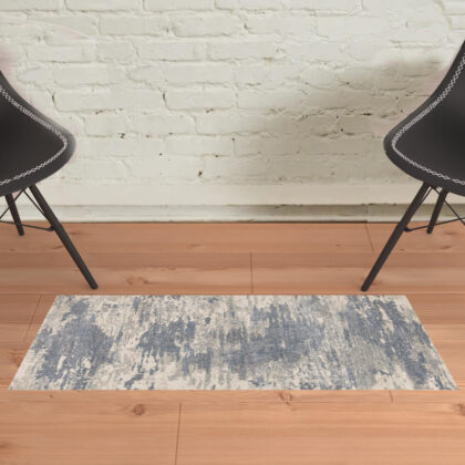 2' x 3' Gray Abstract Power Loom Area Rug