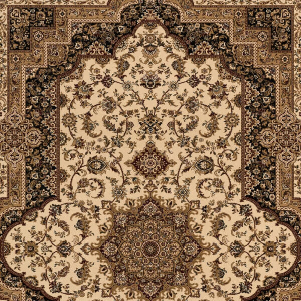 4’ x 6’ Cream and Black Decorative Area Rug