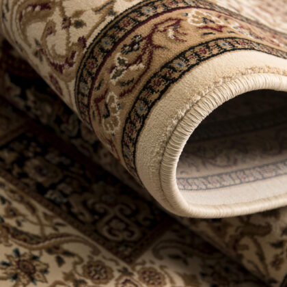 4’ x 6’ Cream and Black Decorative Area Rug