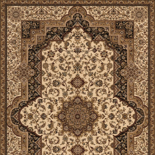 4’ x 6’ Cream and Black Decorative Area Rug