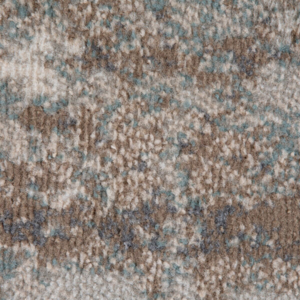 8' Brown Round Abstract Power Loom Area Rug