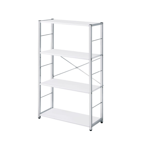 White Metal Four Tier Etagere Bookcase