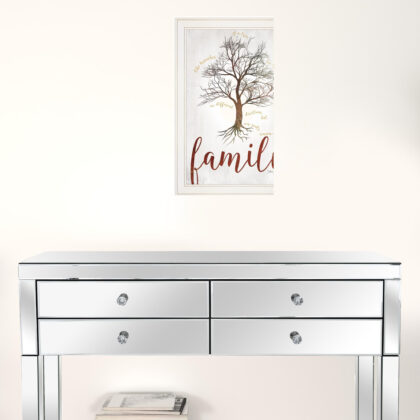 Family Tree 1 White Framed Print Wall Art
