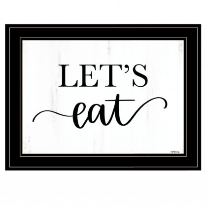 Lets Eat 3 Black Framed Print Wall Art