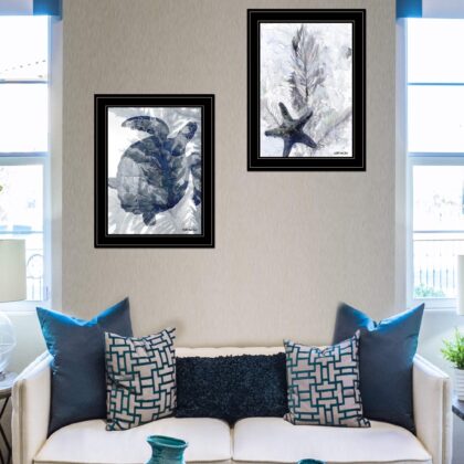 Set Of Two Ocean 2 Black Framed Print Wall Art