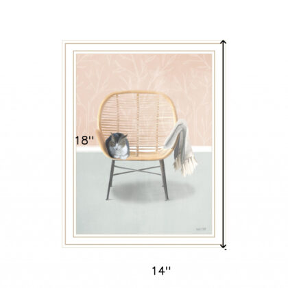 Happy Cat 2 White Framed Print Wall Art