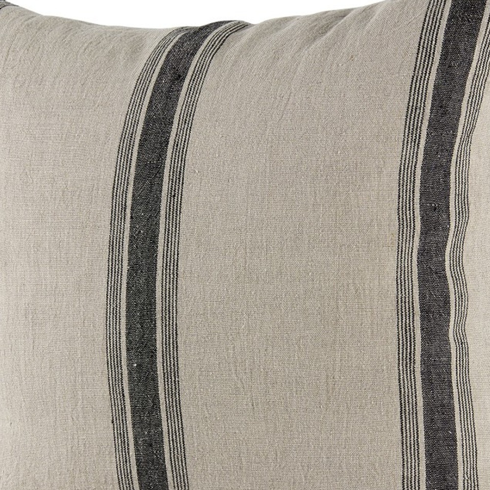 Beige And Black Striped Pillow Cover - Image 6