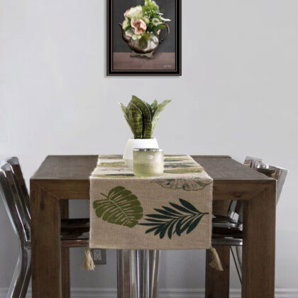 Vintage Floral Tea Pot 2 Black Framed Print Wall Art