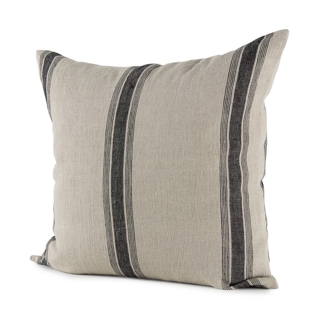 Beige And Black Striped Pillow Cover - Image 8