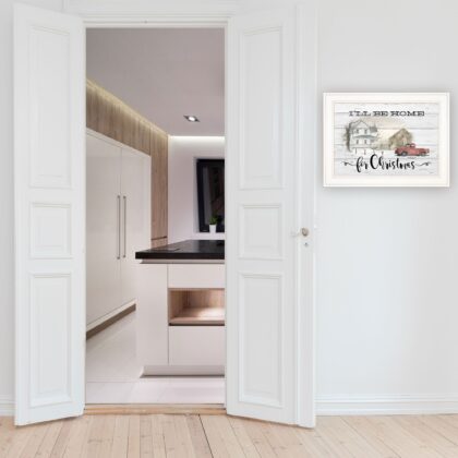 Ill Be Home For Christmas 2 White Framed Print Wall Art