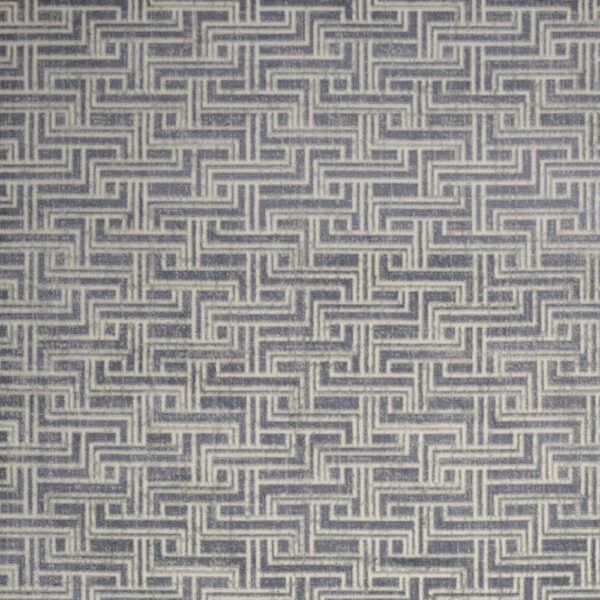 8' x 10' Blue Geometric Distressed Area Rug