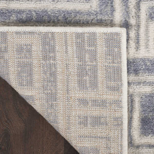 8' x 10' Blue Geometric Distressed Area Rug