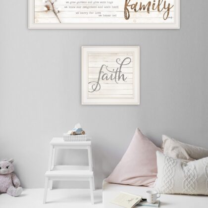 Set Of Two We Are Family 2 White Framed Print Wall Art