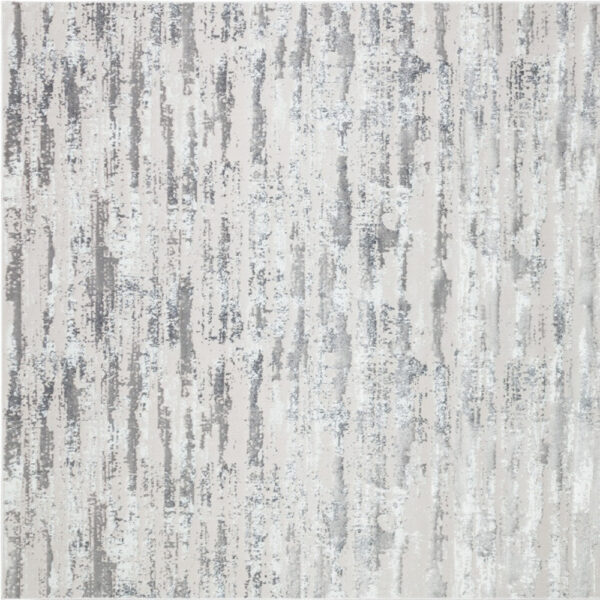 4' x 6' Silver Abstract Washable Non Skid Area Rug