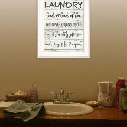 Laundry 1 White Framed Print Wall Art