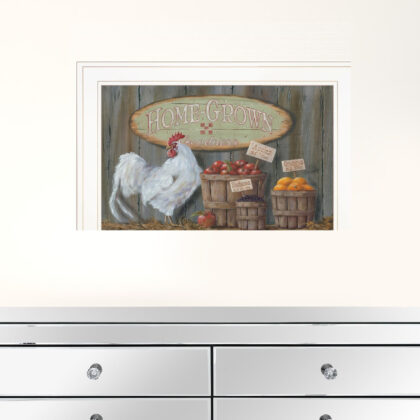 Home Grown 2 White Framed Print Wall Art