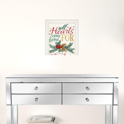Set Of Two Come Home For Christmas 1 White Framed Print Wall Art