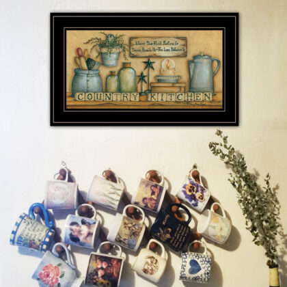 Country Kitchen 7 Black Framed Print Wall Art
