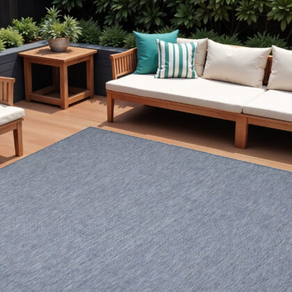 6' X 9' Navy Blue Indoor Outdoor Area Rug