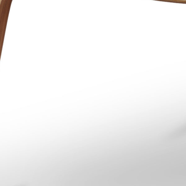 36" White and Brown Genuine Leather Lounge Chair
