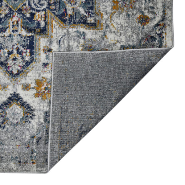 8' Gray Medallion Power Loom Runner Rug
