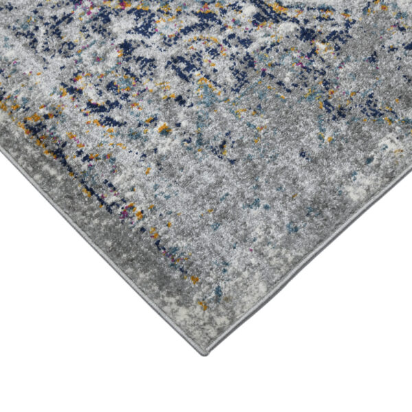 8' Gray Medallion Power Loom Runner Rug