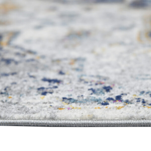 8' Gray Medallion Power Loom Runner Rug
